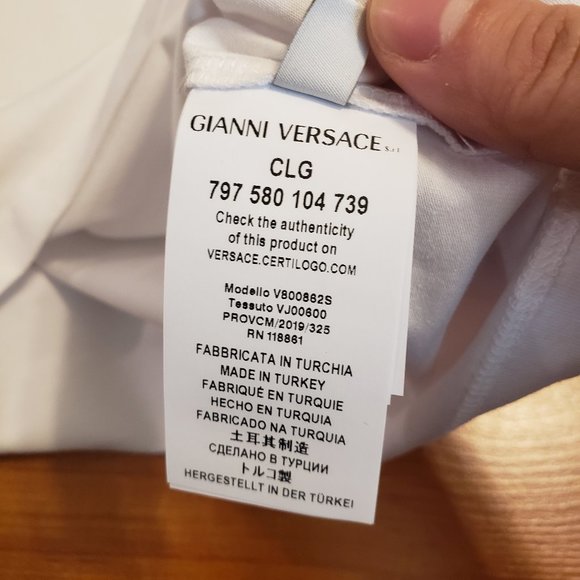 Versace Collection Men's Slim Fit White T-Shirt - Picture 5 of 6